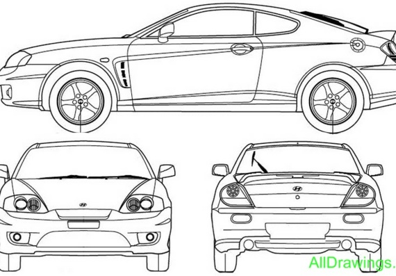 Hyundai Coupe (2006) (Хендай Купе (2006)) - чертежи (рисунки) автомобиля